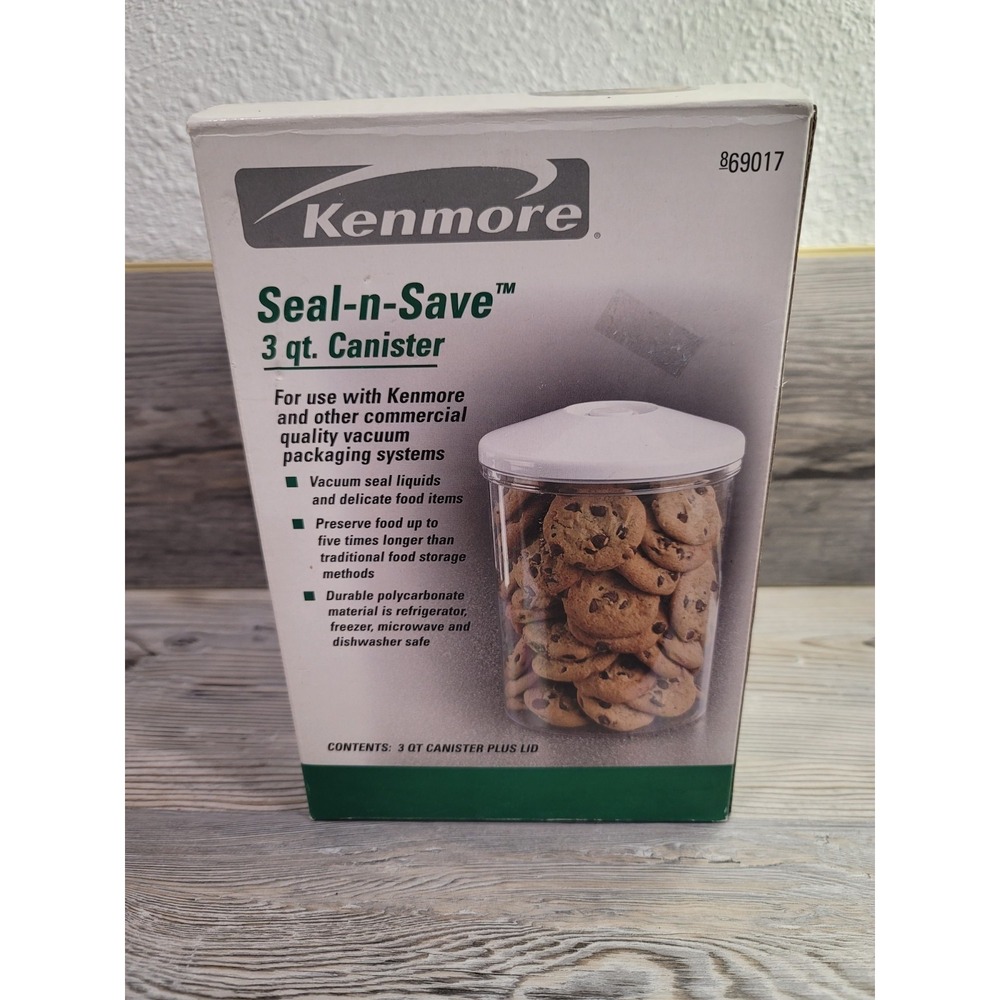 Seal-n-Save 3 qt canister New Vacuum seals liquids freezer microwave dishwasher
